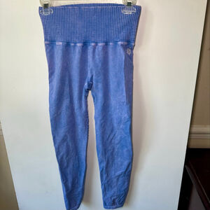 Women's FP Movement Blue Ribbed High-Waist Leggings M/L